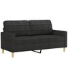 vidaXL 2-Sitzer-Sofa mit Zierkissen Schwarz 140 cm Stoff