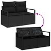 vidaXL Garten-Sofa-Set mit Kissen mit Speicher 13 pcs Schwarz