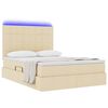 vidaXL Bett mit Stauraum und LED mit LED Creme 140 x 190 cm Polyester