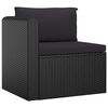 vidaXL 10-tlg. Garten-Lounge-Set mit Kissen Poly Rattan Schwarz