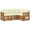 vidaXL Outdoor-Sofagarnitur 4 stk. Natur und Creme Polyester