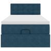 vidaXL Ottoman-Bett mit Matratze & LEDs Dunkelblau 100x200 cm Samt