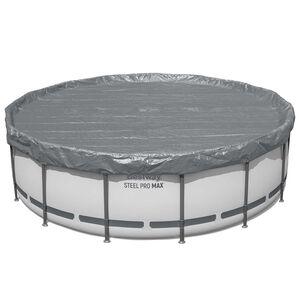Bestway Poolabdeckung &Oslash;4,27 m Rund Polyester Grau