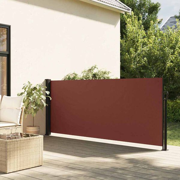 vidaXL Seitenmarkise Ausziehbar Braun 120x500 cm