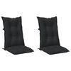 vidaXL Set Hochlehner-Stuhlkissen 2 pcs Melange Schwarz