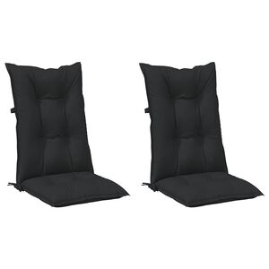 vidaXL Set Hochlehner-Stuhlkissen 2 pcs Melange Schwarz