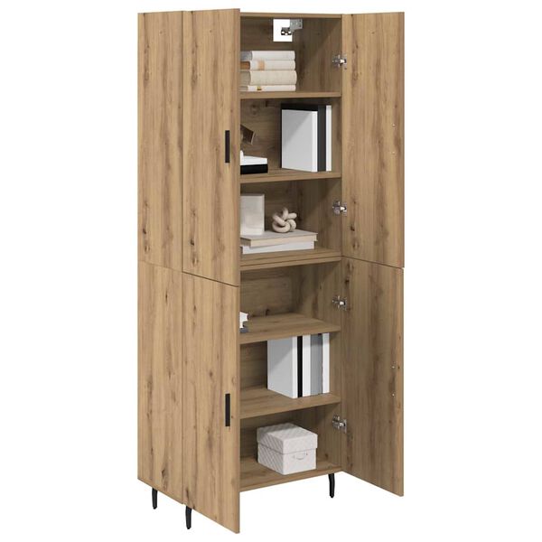 vidaXL Highboard 2 pcs Artisan-Eiche Engineered Wood und Glas