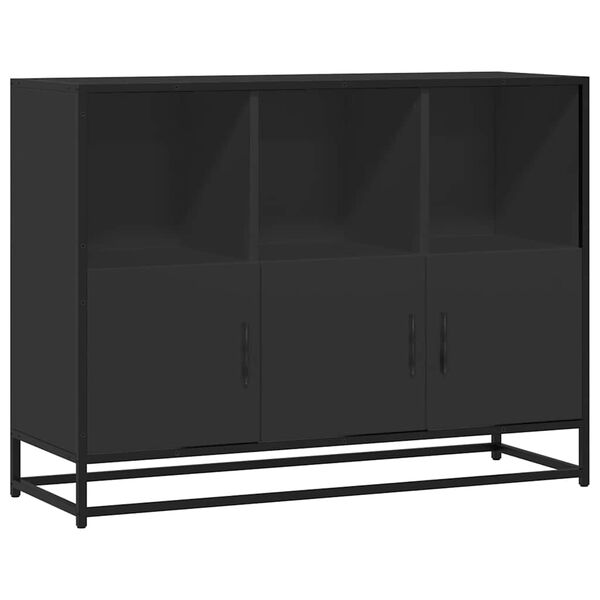 vidaXL Sideboard Schwarz 100x35x76 cm Holzwerkstoff