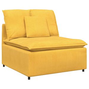vidaXL Modulares Sofa Mittelmodul mit Kissen Hellgelb 100 cm