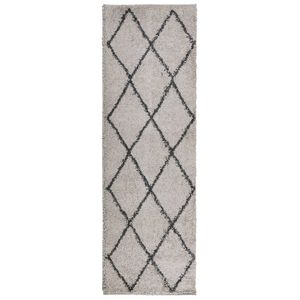 vidaXL Shaggy-Teppich PAMPLONA Hochflor Beige & Anthrazit 80x250 cm