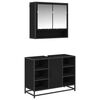 vidaXL Badezimmerm&ouml;bel-Set 2 Stk. Schwarz Eichen-Optik Holzwerkstoff