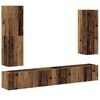 vidaXL 4-tlg. TV-Schrank-Set Wandmontage Altholz-Optik Holzwerkstoff