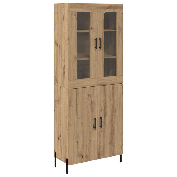 vidaXL Highboard Artisan-Eiche 69,5 x 34 x 180 cm Holzwerkstoff