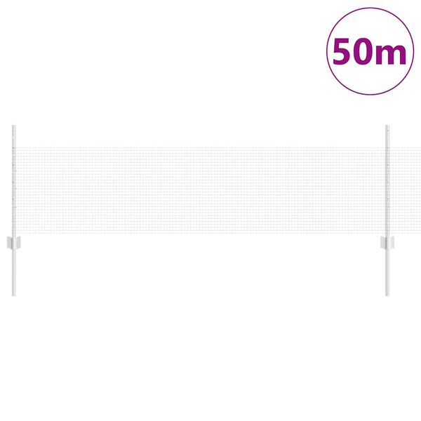 vidaXL Zaun mit Pfosten Silber 0,5 x 50 m Stahl