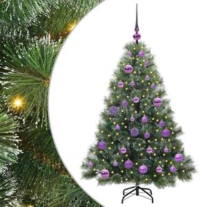 vidaXL K&uuml;nstlicher Weihnachtsbaum mit 150 LEDs Gr&uuml;n 120 cm PE und PVC