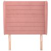 vidaXL Kopfteil mit Ohren Rosa 103x23x118/128 cm Samt