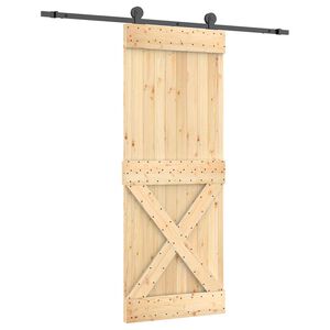vidaXL Schiebet&uuml;r 80 x 210 cm Massivkiefer (Unbehandelt)