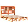 vidaXL Massivholzbett mit Regal ohne Matratze Wachsbraun 140x200 cm