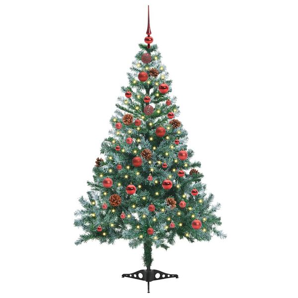 vidaXL K&uuml;nstlicher Weihnachtsbaum Gr&uuml;n 150 cm PVC und Stahl