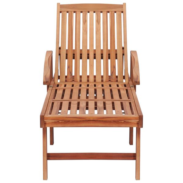 vidaXL Sonnenliege mit Auflage Beige Massivholz Teak