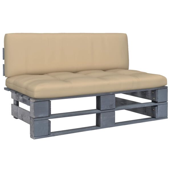 vidaXL Outdoor-Mittelsofa Paletten Imprägniertes Kiefernholz Grau