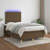vidaXL Boxspringbett mit Matratze & LED Dunkelbraun 120x190 cm Stoff