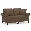 vidaXL 2-Sitzer-Sofa mit Kissen Braun 120 cm Stoff