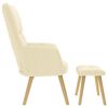 vidaXL Relaxsessel mit Hocker Creme Stoff