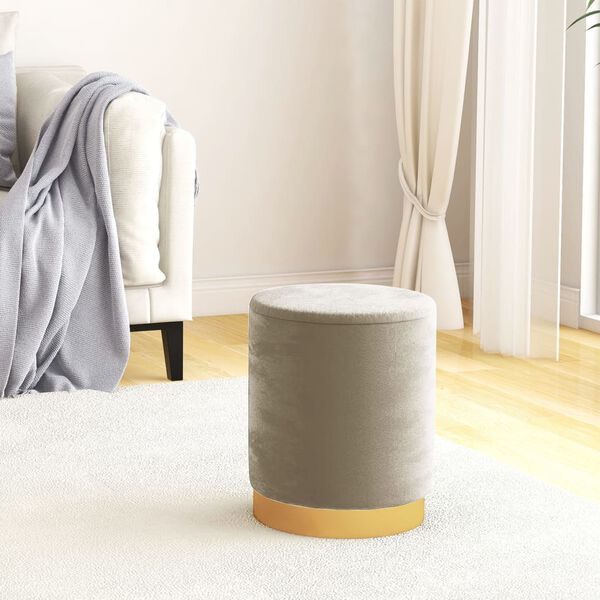 vidaXL Runder Aufbewahrungshocker Dunkelgrau Samt 31 x 37 cm