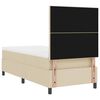 vidaXL Boxspringbett mit Matratze mit LED Creme 90 x 200 cm Stoff
