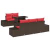 vidaXL Garten-Sofa-Set 6 stk. 5-Sitzanzahl Braun und Rot