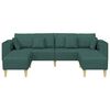 vidaXL Sofa mit Kissen 3 pcs Dunkelgrün Stoff