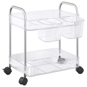 vidaXL Aufbewahrungswagen 2 Etagen Transparent 37x28x43,5 cm Acryl