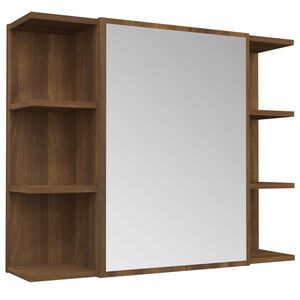 vidaXL Bad-Spiegelschrank Braun Eiche-Optik 80x20,5x64cm Holzwerkstoff