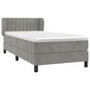vidaXL Boxspringbett mit Matratze Hellgrau 80x200 cm Samt