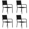 vidaXL Garten-Essst&uuml;hle 4 Stk. Stapelbar Schwarz Polyrattan