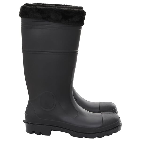 vidaXL Gummistiefel mit Herausnehmbarem Innenfutter Schwarz Gr. 44 PVC
