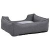 vidaXL Hundebett Grau 110,5x80,5x26 cm Fleece Leinenoptik