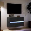 vidaXL TV-Wandschr&auml;nke mit LED-Beleuchtung 2 Stk. Schwarz 41x31x45 cm