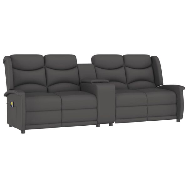 vidaXL 4-Sitzer Massagesessel mit Getr&auml;nkehalter Dunkelgrau