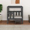 vidaXL Hundebett Grau 65,5x50,5x70 cm Massivholz Kiefer