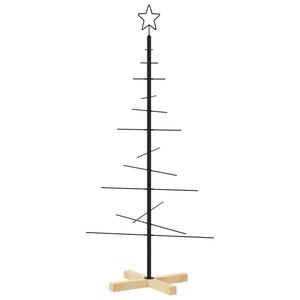 vidaXL Weihnachtsbaum Metall mit Holzst&auml;nder Schwarz 120 cm