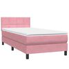 vidaXL Boxspringbett mit Matratze & LED Rosa 100x220 cm Samt