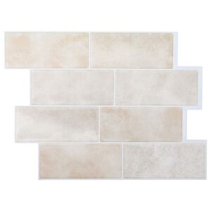 vidaXL U-Bahn-Fliese 10 pcs Beige Marmor 29 x 21 cm