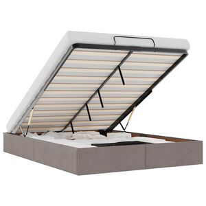 vidaXL Ottoman-Bett ohne Matratze Taupe 140x190 cm Stoff
