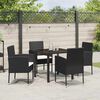 vidaXL Garten Essgruppe mit Kissen 5 pcs Schwarz Poly-Rattan
