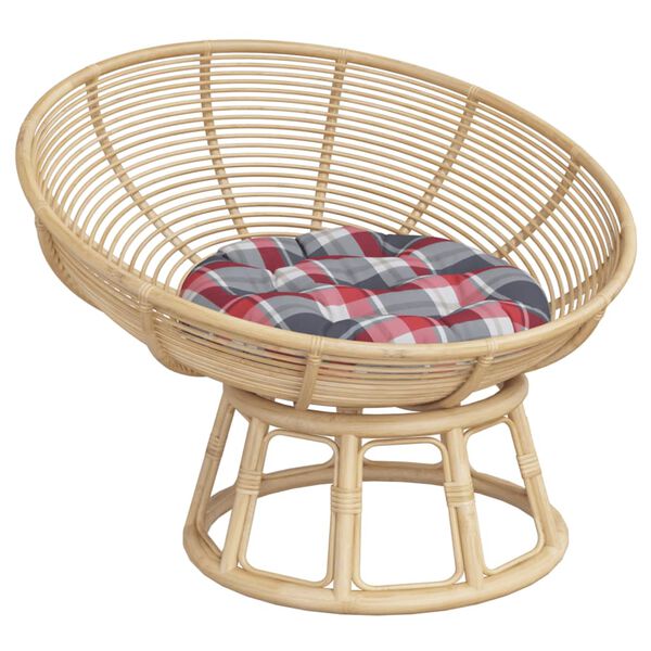 vidaXL Kissen Rund Rot Karomuster &Oslash; 60x11 cm Oxford-Gewebe