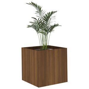vidaXL Pflanzgef&auml;&szlig; Braun Eichen-Optik 40x40x40 cm Holzwerkstoff