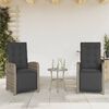 vidaXL 3-tlg. Bistro-Set mit Kissen Grau Poly Rattan