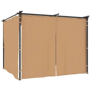 vidaXL Pavillon mit Vorh&auml;ngen 3x3 m Taupe Stahl